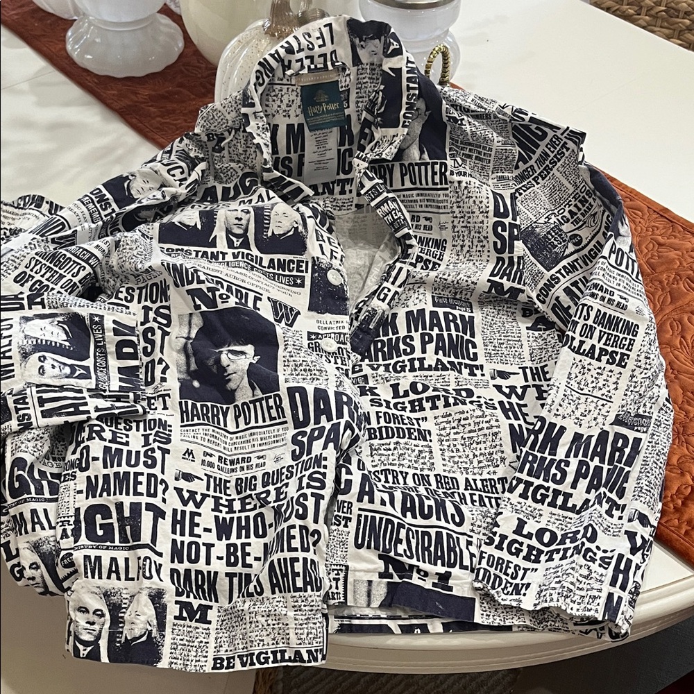 Pottery Barn Teen Newspaper Print Harry Pottery Pajamas - Picture 5 of 6